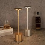 Modern LED Desk Lamp With Adjustable Warmth - Polished Metal Touch Control USB Powered - Perfect For Bedroom Living Room & Hotel