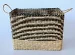 Black & Natural Striped Basket