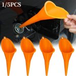 1PC 5PCS Car Motorcycle Long Mouth Funnel Diesel Filling Tool Plastic Anti-splash Refueling Oil Liquid Nozzle Car Accessories