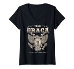 Womens Team Graca Lifetime Member - Graca Name V-neck T-Shirt