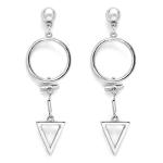 Silver Triangular & Circular Earrings