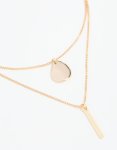Goldair Gold Disc Pendant & Tassel Layered Necklace