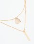 Goldair Gold Disc Pendant & Tassel Layered Necklace
