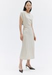 Boat-neck Jersey Dress - Light Beige