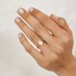 Four Claw Oval Natural Diamond Ring
