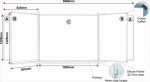 Educational Board Non-magnetic Chalkboard 1220 920 - Chalk Squares. Side Panel - Option A