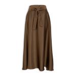 Chocolate Brown Satin Maxi Skirt