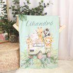 Fleece Blanket Tropical Monster Leaf Safari Set