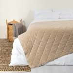 Quilted Nest Velvet Throw - Diamond - Stone