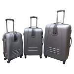 Smte 3 Piece Sleek Luggage Set Silver With Keychain