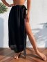 Women's Elegant High Waist Sheer Sarong Wrap Skirt Side-tie Beach Cover-up Flowy Chiffon Maxi Skirt For Summer Vacation