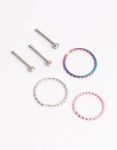 Surgical Steel Cubic Zirconia Nose Stud 6-PACK
