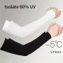 Black/white Uv Protective Arm Sleeves Long Elastic Sunscreen Compression Sleeves Summer Outdoor Sport Arm Cover For Hiking Travel Fishing