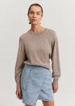 Organically Grown Cotton Blend Crop Crew Neck Knit