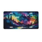 Ueqiki Northern Lights Front License Plate For Women Car Vanity Plates Decorative Aluminum Metal Cute Novelty License Plate Cove
