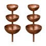 3-TIER Cascading Metal Rain Catcher Garden Stakes - 2-PIECE Set