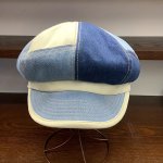 Blue Denim Patchwork Newsboy Hat Classic 8 Panels Newsboy Cap Cabbie Hats Unisex Octagonal Cap For Women & Men