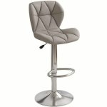 Triangle Panel Swivel Bar Stool - Silver