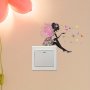 Charming Butterfly Girl Switch Sticker - Easy Peel & Stick Removable Wall Decal For Home Decor