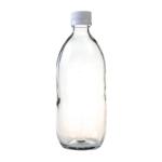 500ML Clear Glass Generic Bottle With Tamper Proof Cap - White 28 410