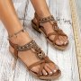 Women's Rhinestone Butterfly Flat Sandals Boho Style Open Toe Elastic Strap Summer Shoes Casual Slip On Beach Sandals For Holiday