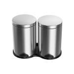 2 Piece Ecolux Rubbish Bin Set Silver