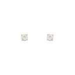 Silver 2 Carat Glass Stud Earrings