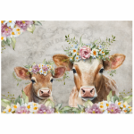 Tear Resistant Deco Print Floral Cows