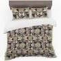 Diamond Pattern Flowers Duvet Cover Set Double