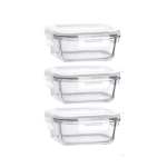 3 Piece Heat Resistant Glass Food Container