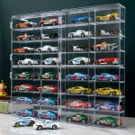 1:64 Scale Die-cast Vehicle Display Case - Acrylic Transparent Storage Box Plastic Pp 8-COMPARTMENT Organizer For Collectibles S