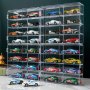 1:64 Scale Die-cast Vehicle Display Case - Acrylic Transparent Storage Box Plastic Pp 8-COMPARTMENT Organizer For Collectibles Suitable For Ages 14+ Wall-mountable & Stackable