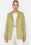 Buttoned Blazer Jacket - Green