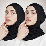 2PCS New Turban Cap Hijab Cap Ramadan Hat Hijab Thin Breathable Elastic Pullover Caps Elegant Style Muslim Head Wrap Gifts For E