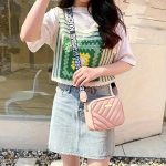 1PC Fashionable Embroidered Sweet Crossbody Bag For Girls Casual Pu Messenger Camera Bag With Polyester Lining Zipper Closure Ar