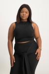 Hazel High Neck Crop Top - Black - XL