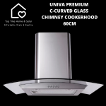 Univa Premium C-curved Glass Chimney Cookerhood - 60CM