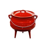Pot Red Enamel 3-LEG No. 2