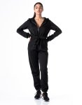 Urban Zip-up Jumpsuit - Black - Large