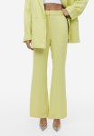 Flared Viscose Trousers - Lime Green