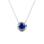DESTINY Moon September sapphire Birthstone Necklace With Swarovski Crystal