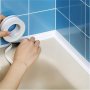 1 Roll Waterproof White Pvc Self-adhesive Tape - Perfect For Bathroom Sink & Kitchen - Super Strong Stickiness - Bathroom Supplies Household Gadgets Apartment Essentials