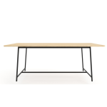 Leah Steel Pipe Dining Table - White Oak