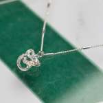 Silver Love Knot Sparkle Necklace