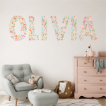 Floral Letter Wall Stickers - 30CM High Letters 12