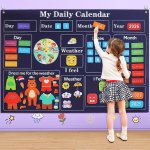 My First Daily Calendar - Preschool Classroom Essentials Circle Time Learning Center Week Chart For Toddlers To Learn Classroom