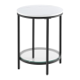 Tacoma Round Two-tier Marble-look And Glass Side Table