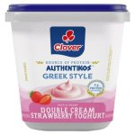 Clover Greek Style Double Cream Strawberry Yoghurt 750G