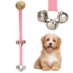 Luckyiren Dog Door Bell For Potty Training Adjustable Length And Height Pink