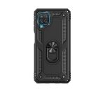 Shockproof Armor Stand Case For Samsung Galaxy A12 - Black